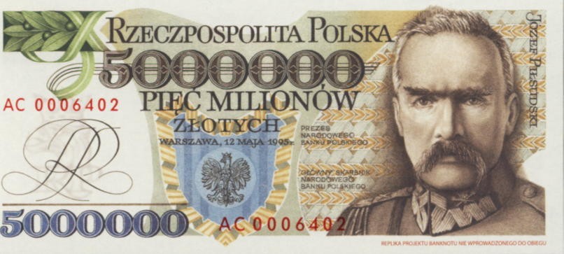 POLSKA Banknot 5.000.000 zł / 1995 r. XX - Józef Piłsudski