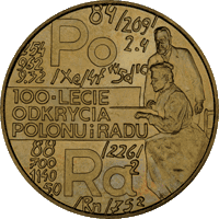 2 zł / 1998 r. - 100-lecie odkrycia radu i polonu