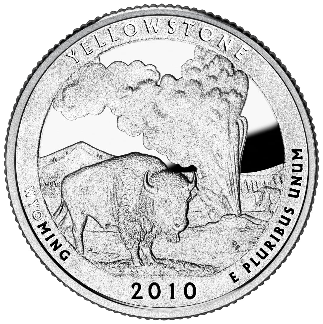 USA: 25 Centów / 2010 r. - Park Narodowy Yellowstone (nr 2)