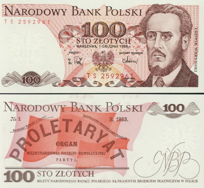 POLSKA  Banknot 100 zł / 1988 r. X X - seria TS (2)