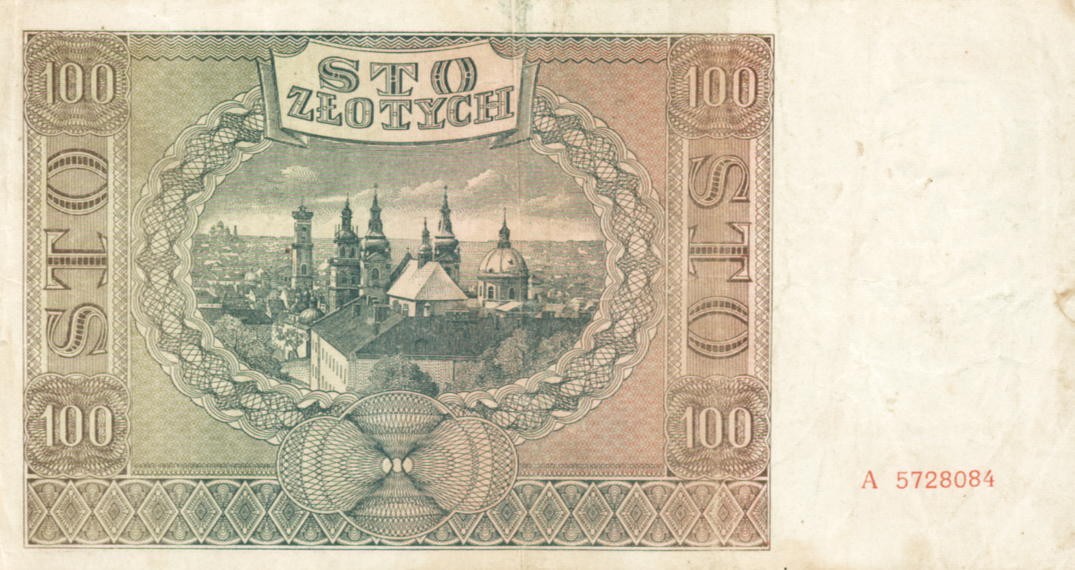 POLSKA  Banknot 100 zł / 1941 r. X - seria A