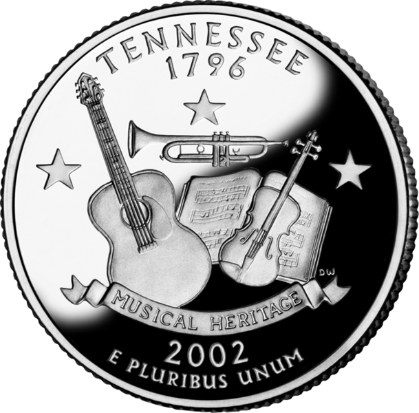 USA:  25 Centów / 2002 r. - Tennessee (nr 16)